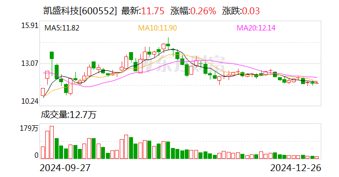 凯盛科技：获得政府补助3000万元