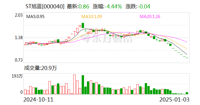 ST旭蓝：无法在责令改正期限内完成资金占用整改 1月6日起停牌