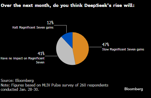 调查：DeepSeek似无力撼动七巨头股价 投资者不打算减持美股